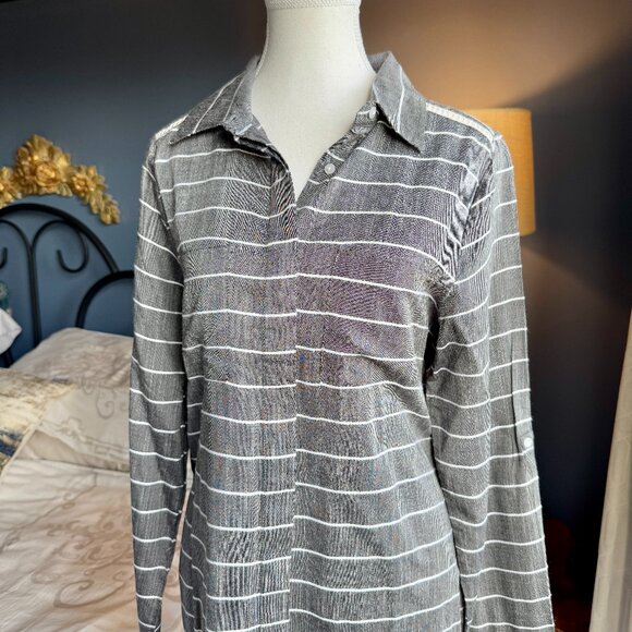 Koy Resort Grey Chambray Striped Swim  Cover Up Tunic NWT - Picture 4 of 9
